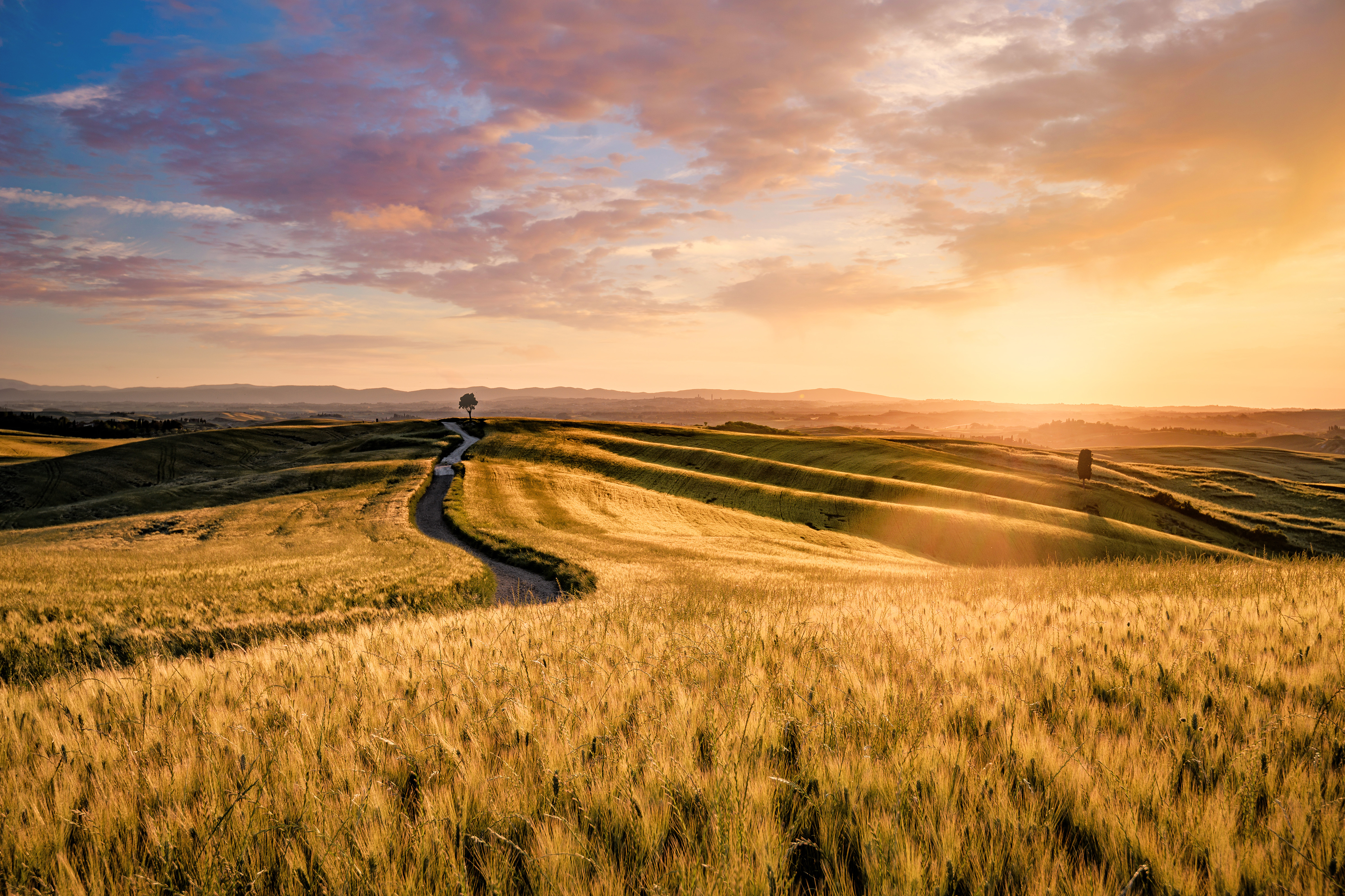 Splendido panorama della Val d'Orcia in Italia.