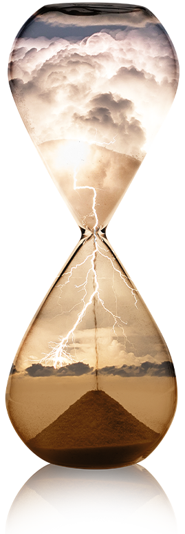 hourglass and thunderstorm