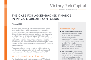 The case for asset-backed finance in private credit portfolios