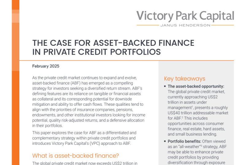 front page of the Case for Asset-Backed Finance whitepaper