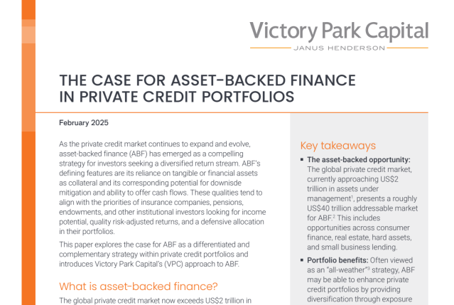 The case for asset-backed finance in private credit portfolios