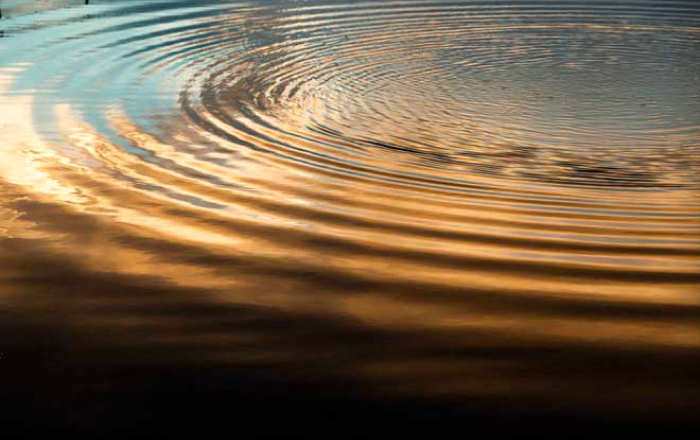 Kräuselndes Wasser im Teich