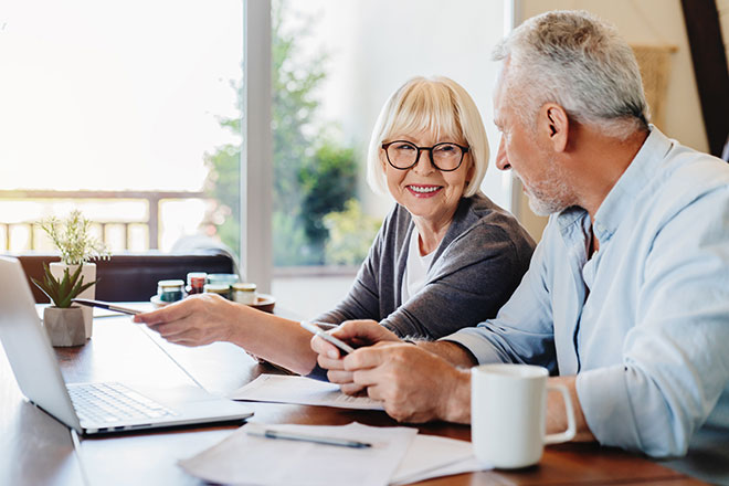 couple working at laptop